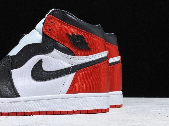 Rep TBK Air Black Toe High Satin Jordan 1 Retro CD0461-016 0627